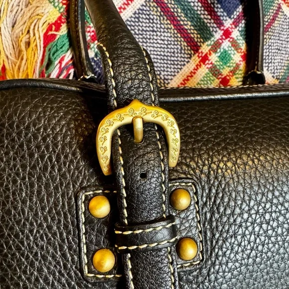 Dooney & Bourke Black Satchel with solid brass Hardware - Picture 2 of 9